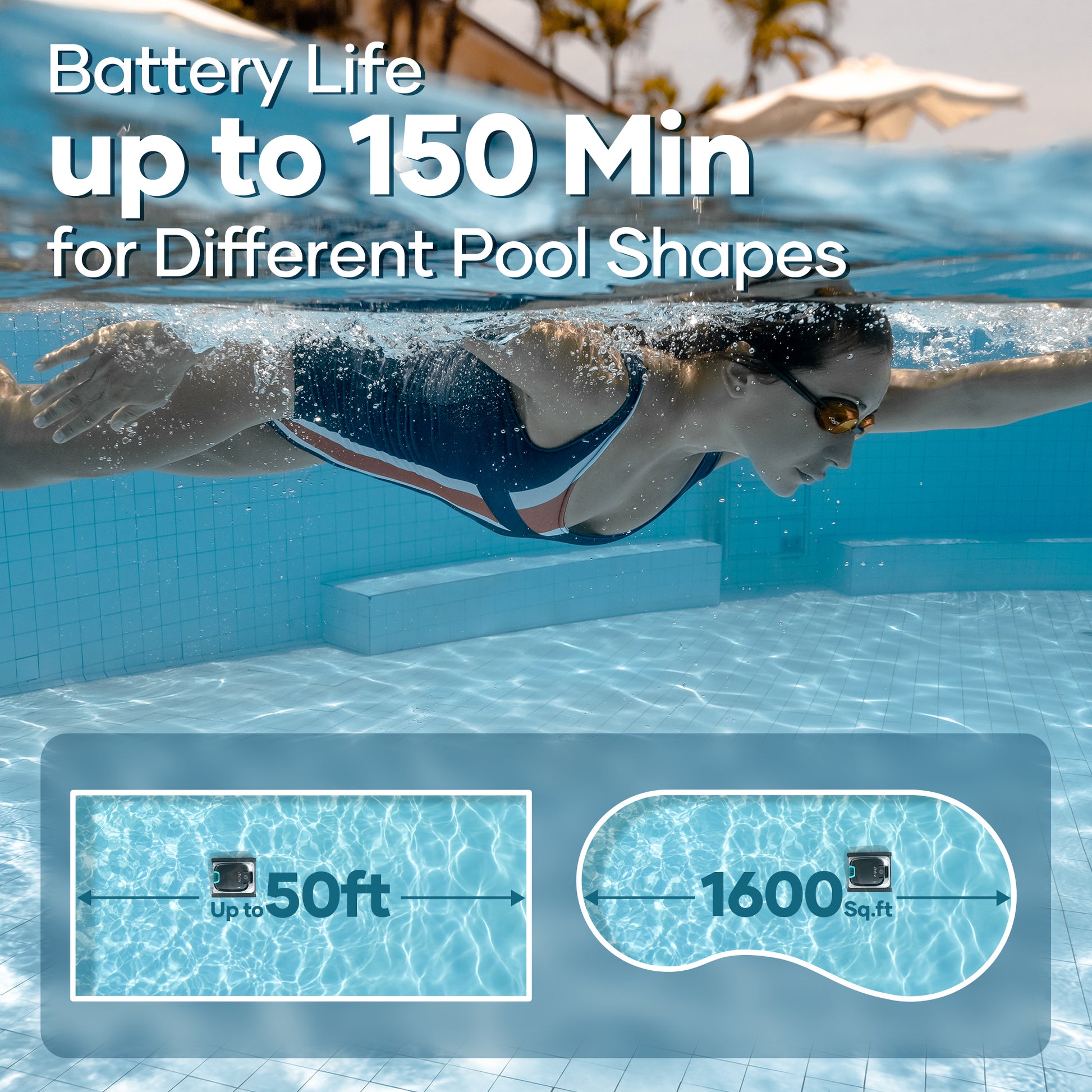 Scuba N1 Robotic Pool Vacuum Cleaner, Cordless, 2 Extra Brushes, for Inground Pools