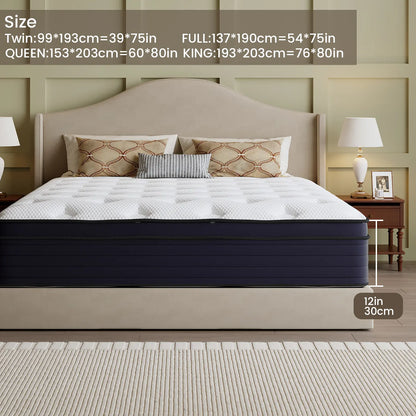 Five-Story Design 10/12/14Inch Queen King Twin Full Mattress High Quality Double Coil Spring Mattress in Single Double Queen King Classic Comfort for Your Family Tiktokshopspringglowup