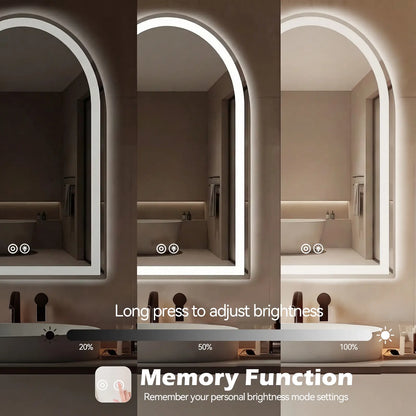 LED Bathroom Mirror with Light ，Dimmable Anti-Fog & 3 Color Temperatures ，Premium Aluminum Frame Mirror for Vanity and Modern Bathroom