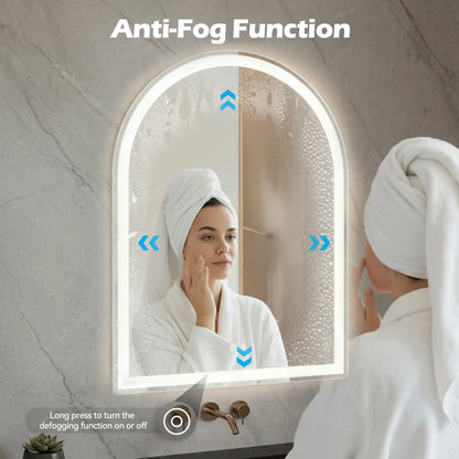 LED Bathroom Mirror with Light ，Dimmable Anti-Fog & 3 Color Temperatures ，Premium Aluminum Frame Mirror for Vanity and Modern Bathroom