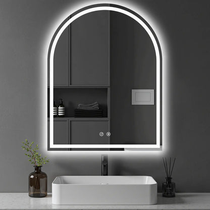 LED Bathroom Vanity Mirror for Wall with Double Front and Back Light, Anti-Fog, Shatter-Proof, Dimmable, Tempered Glass, Memory Function