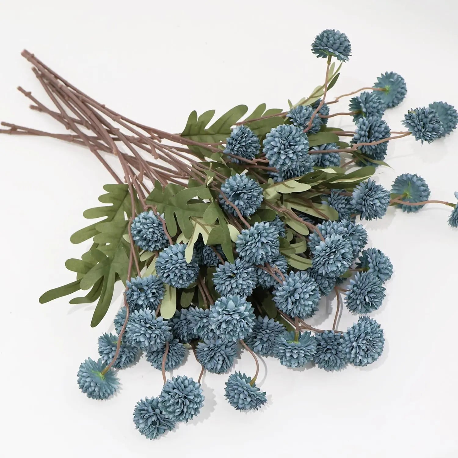 Senjie 12Pcs Spring Artificial Pom-Pom Flowers Snowball - Mothers Day Gifts Dandelion Bulk Faux Silk Blooms for DIY Bouquets, Wedding Centerpieces & Home Office
