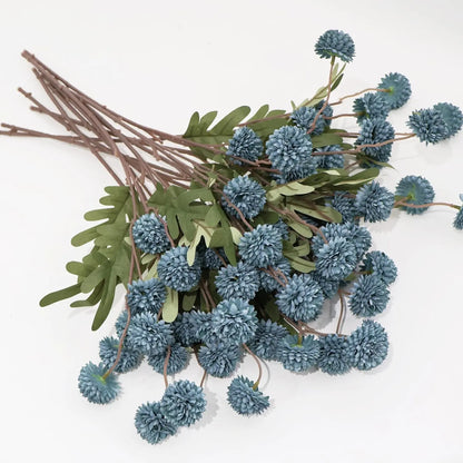 Senjie 12Pcs Spring Artificial Pom-Pom Flowers Snowball - Mothers Day Gifts Dandelion Bulk Faux Silk Blooms for DIY Bouquets, Wedding Centerpieces & Home Office