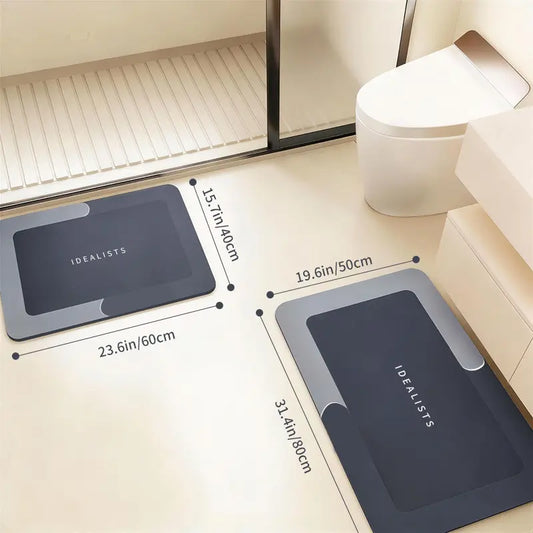 Mother’S Day Gift-2Pcs Non-Slip Quick-Dry Bathroom Mat Set – Ultra-Thin (0.1 In) Super Absorbent Rubber Base Bath Rug, Machine Washable, Fits under Doors, Ideal for Bathtub, Shower, Sink, Home Decor Accessories (Soft, High Absorbency, Suitable for Hotels)