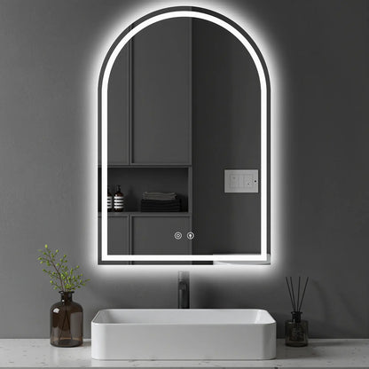 LED Bathroom Vanity Mirror for Wall with Double Front and Back Light, Anti-Fog, Shatter-Proof, Dimmable, Tempered Glass, Memory Function