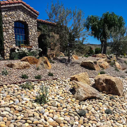 0.50 Cu. Ft. 2 In. to 3 In. Buff Mexican Beach Pebble Smooth round Rock for Gardens, Landscapes and Ponds