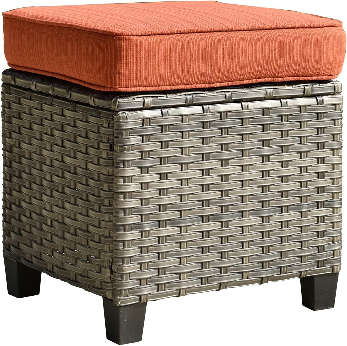 Patio Furniture Sets Patio Dining Set 5 Piece Wicker Patio Furniture Sets for 6 with Dining Table, Outdoor Furniture Sets Clearance (Orange Red)