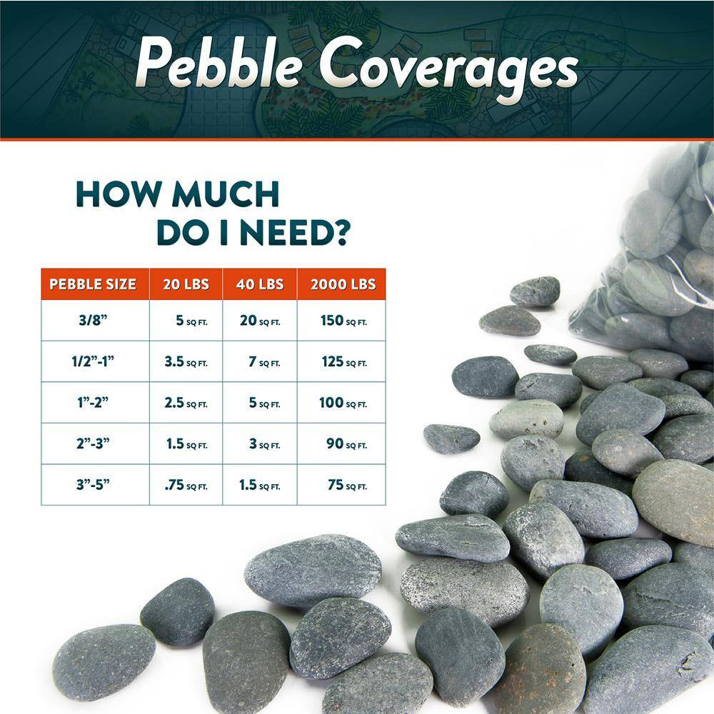 0.50 Cu. Ft. 2 In. to 3 In. Buff Mexican Beach Pebble Smooth round Rock for Gardens, Landscapes and Ponds