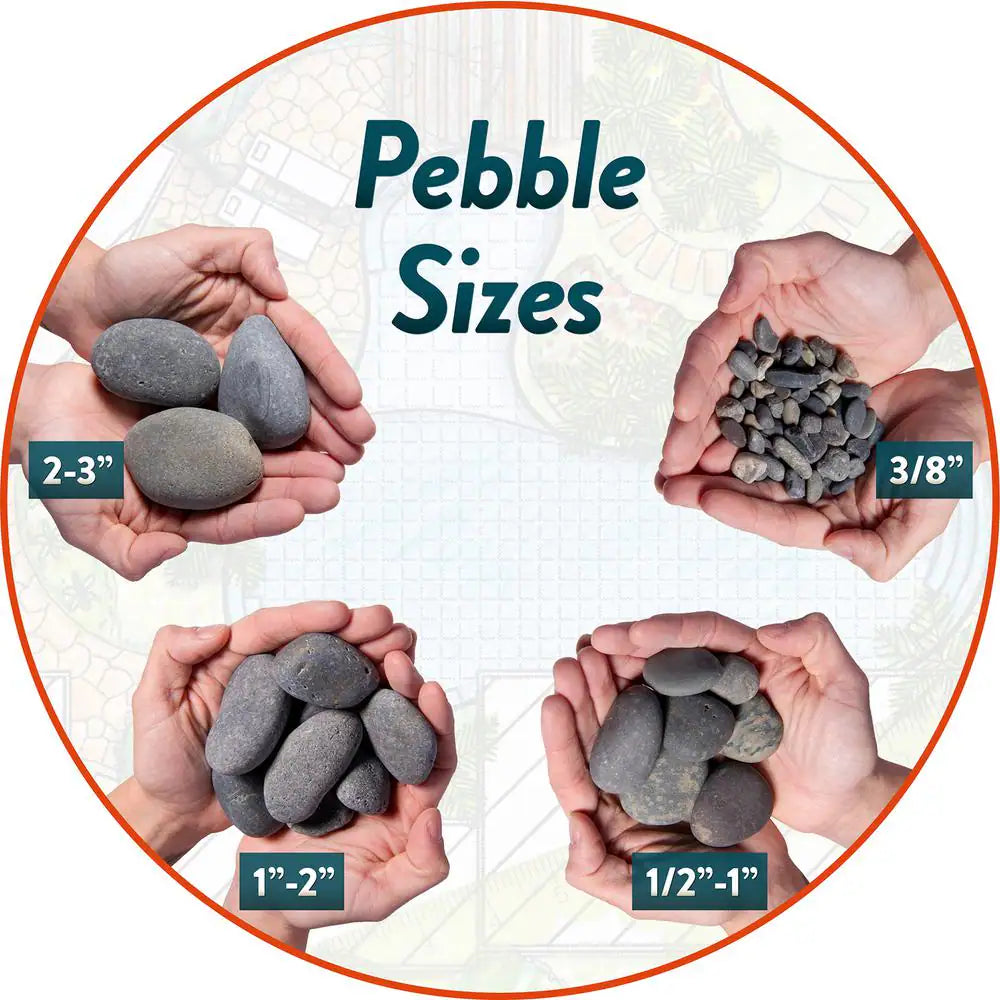 0.50 Cu. Ft. 2 In. to 3 In. Buff Mexican Beach Pebble Smooth round Rock for Gardens, Landscapes and Ponds