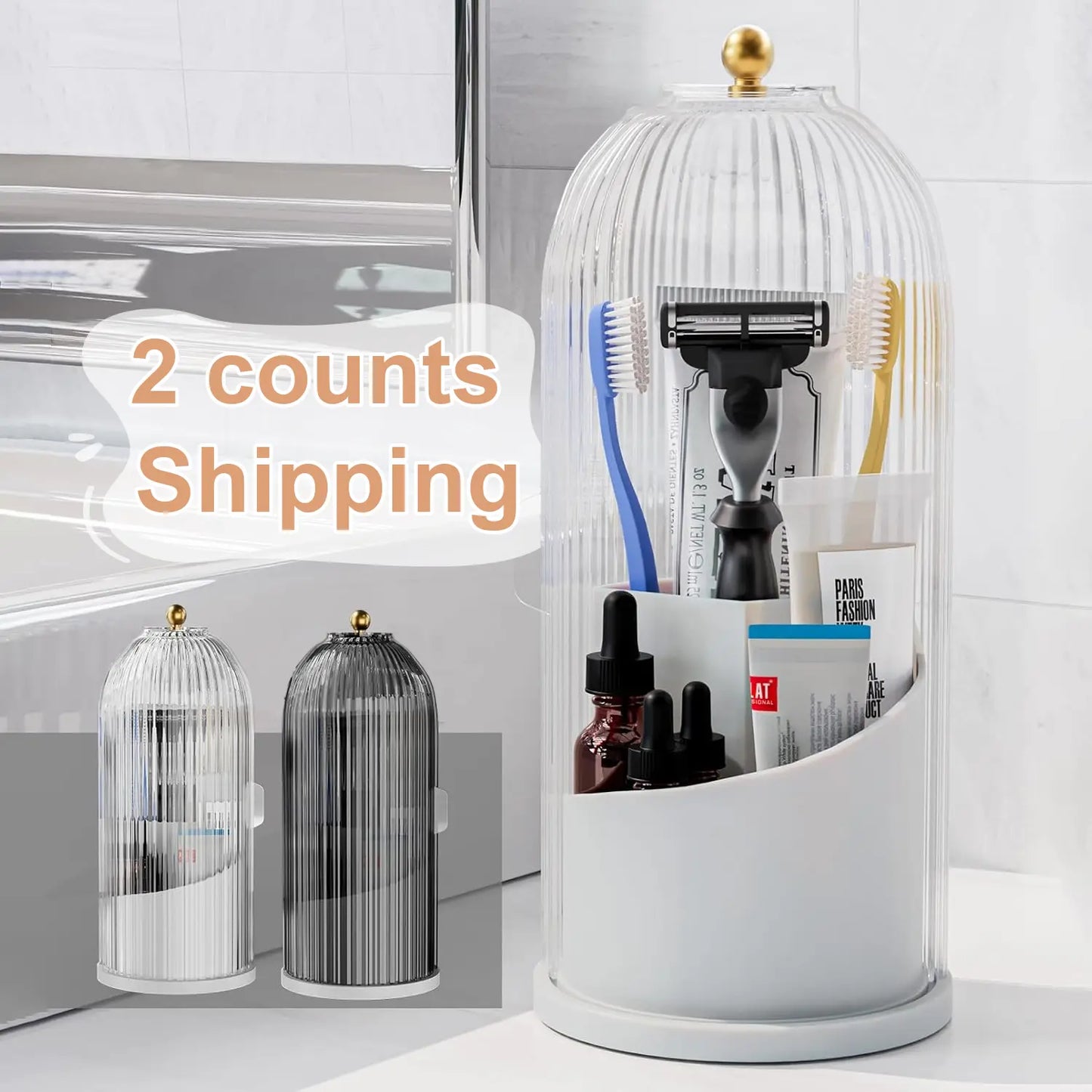 [Summervibes] 2 Counts Toothbrush Holder - Stylish & Durable Toothpaste Organizer Bathroom Accessory for Easy Storage and Organization