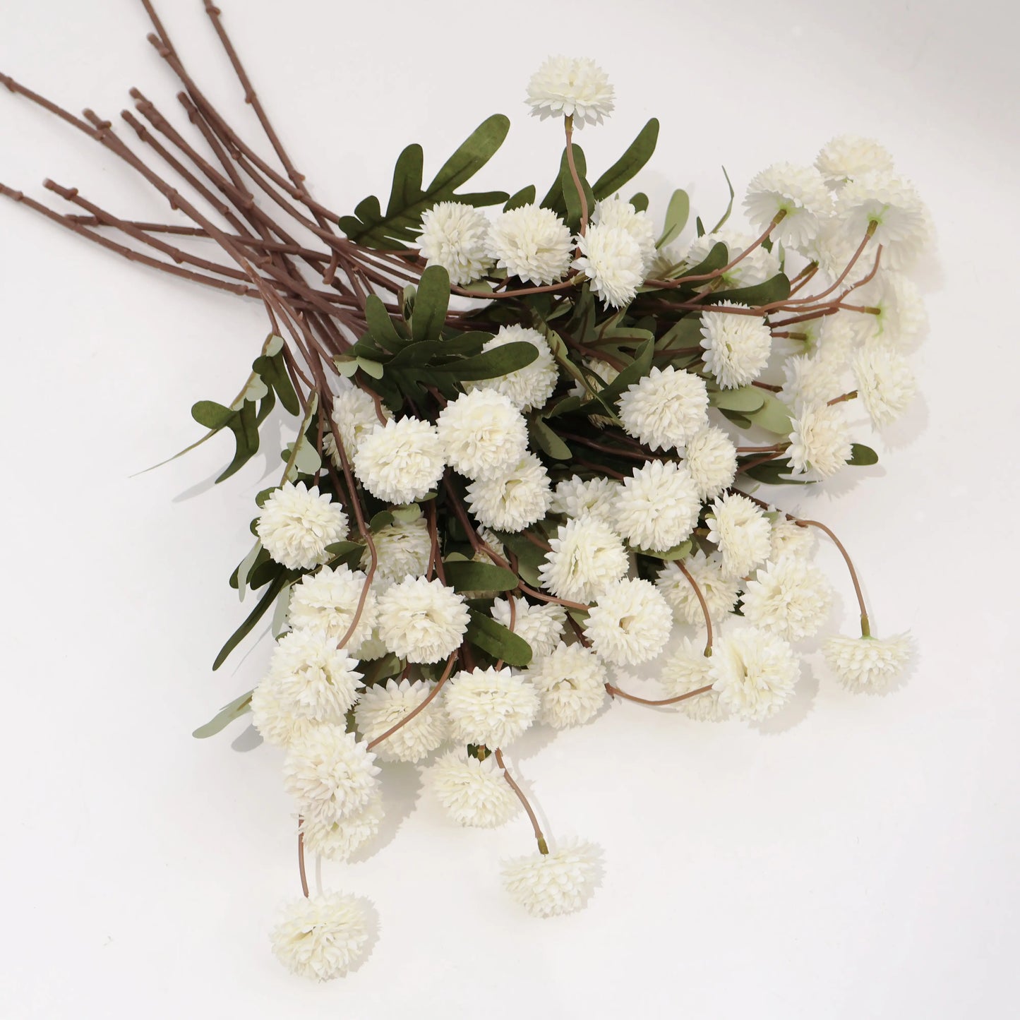 Senjie 12Pcs Spring Artificial Pom-Pom Flowers Snowball - Mothers Day Gifts Dandelion Bulk Faux Silk Blooms for DIY Bouquets, Wedding Centerpieces & Home Office