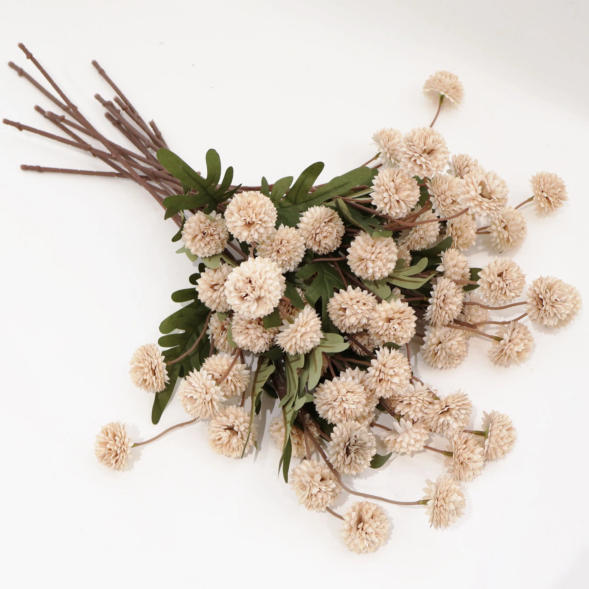 Senjie 12Pcs Spring Artificial Pom-Pom Flowers Snowball - Mothers Day Gifts Dandelion Bulk Faux Silk Blooms for DIY Bouquets, Wedding Centerpieces & Home Office