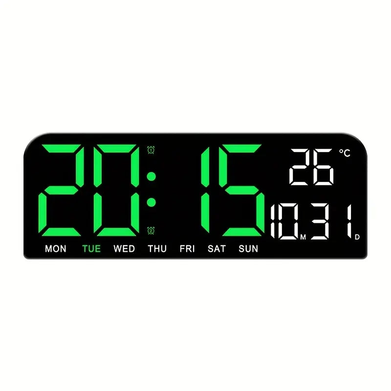 Timess 10-Inch HD LED Wall Clock with Multi-Info Display, Dual Alarms, Count-Up/Down Timers, USB Powered, Hang or Place for Bedroom/Office/Nightstand Decor, Ideal Holiday/Birthday Gift,Shop Clock,New Year New Clock Summervibes