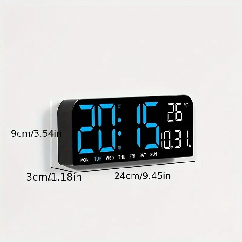Timess 10-Inch HD LED Wall Clock with Multi-Info Display, Dual Alarms, Count-Up/Down Timers, USB Powered, Hang or Place for Bedroom/Office/Nightstand Decor, Ideal Holiday/Birthday Gift,Shop Clock,New Year New Clock Summervibes