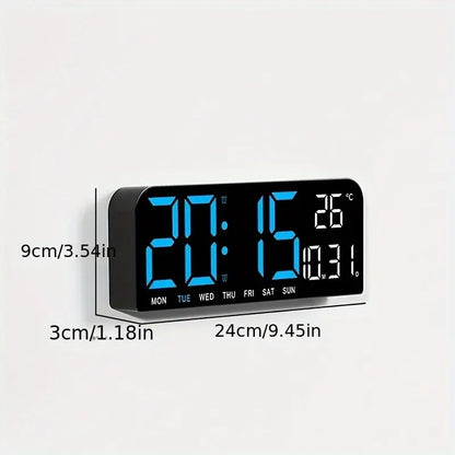 Timess 10-Inch HD LED Wall Clock with Multi-Info Display, Dual Alarms, Count-Up/Down Timers, USB Powered, Hang or Place for Bedroom/Office/Nightstand Decor, Ideal Holiday/Birthday Gift,Shop Clock,New Year New Clock Summervibes