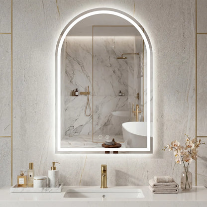 LED Bathroom Mirror with Light ，Dimmable Anti-Fog & 3 Color Temperatures ，Premium Aluminum Frame Mirror for Vanity and Modern Bathroom