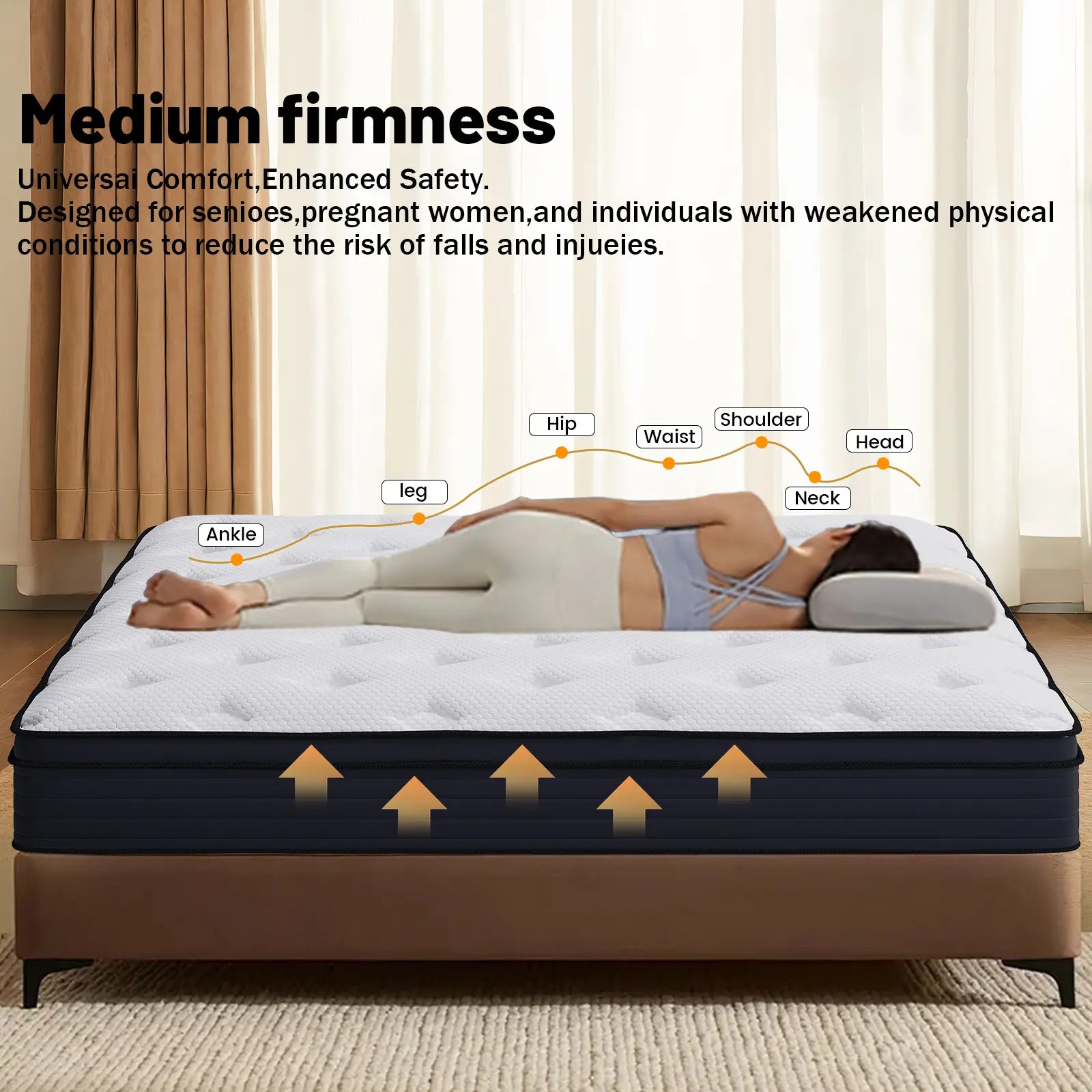 Five-Story Design 10/12/14Inch Queen King Twin Full Mattress High Quality Double Coil Spring Mattress in Single Double Queen King Classic Comfort for Your Family Tiktokshopspringglowup