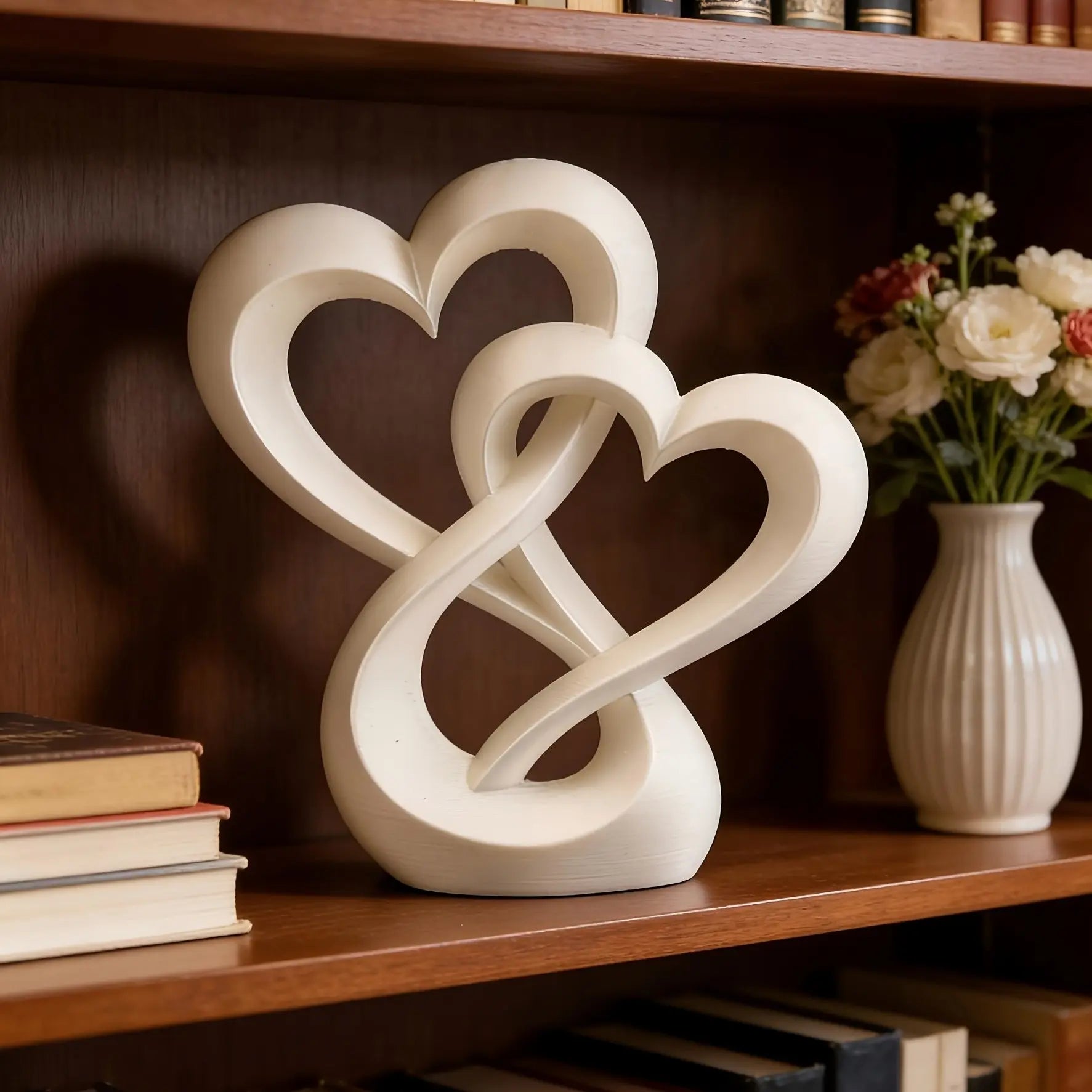 Eternal Knitted Heart Statue, Cozy Decorative Home Decor, Desktop Focus, Anniversary Wedding Valentine Gift, Living Room Bedroom Decoration