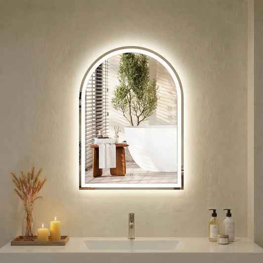 LED Bathroom Mirror with Light ，Dimmable Anti-Fog & 3 Color Temperatures ，Premium Aluminum Frame Mirror for Vanity and Modern Bathroom