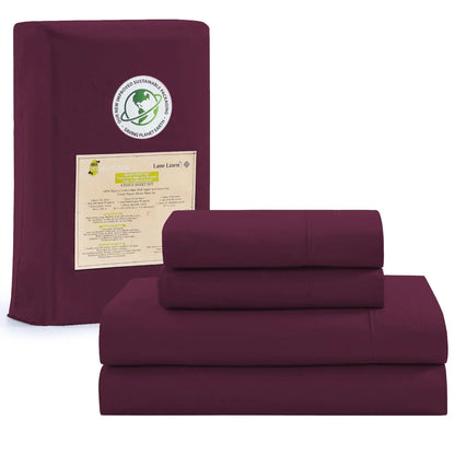LANE LINEN 100% Organic Cotton Percale Weave Sheets Set - 15" Deep Pocket Fitted Sheet, Breathable Bedding for Dorm Rooms, White Twin Size Bed Essentials
