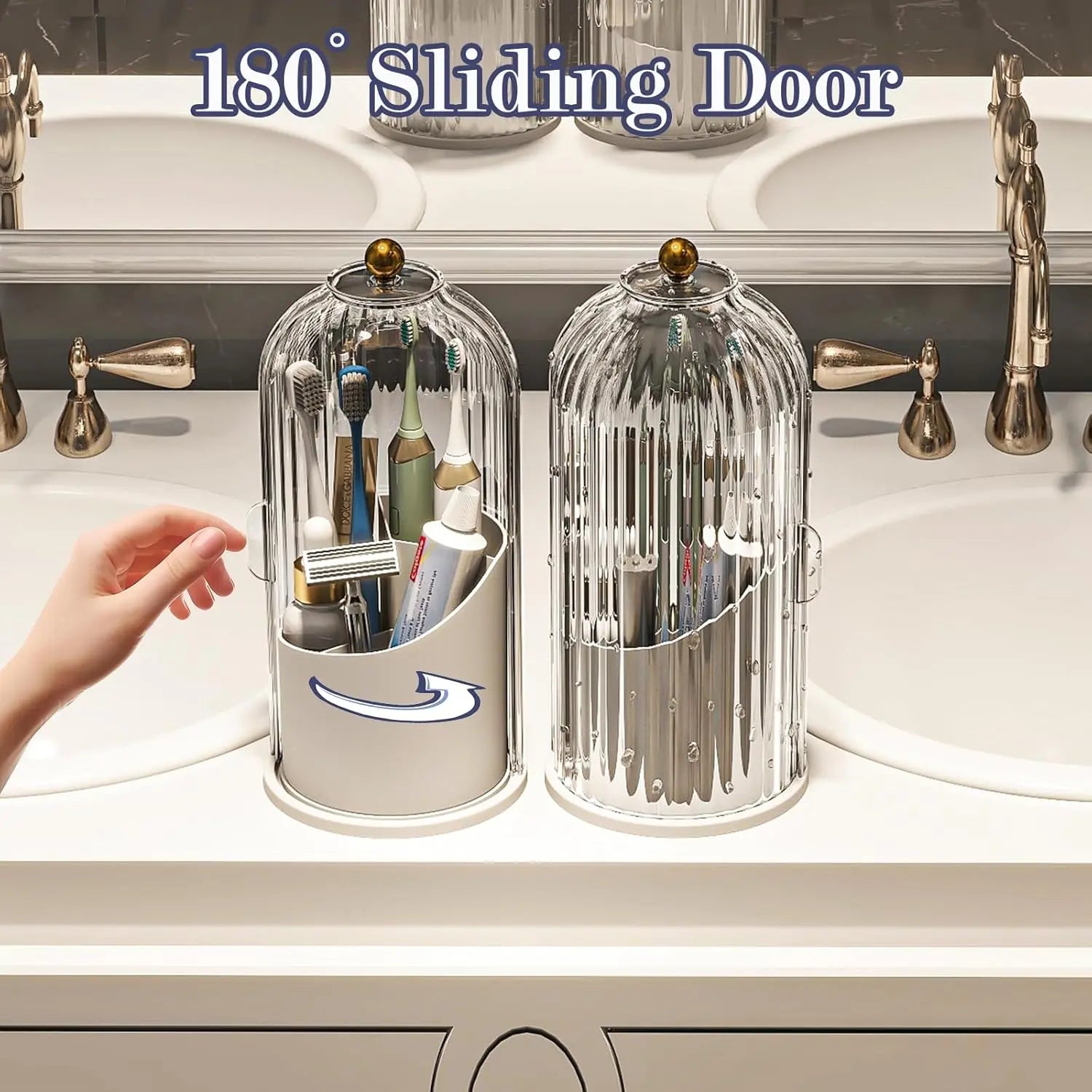 [Summervibes] 2 Counts Toothbrush Holder - Stylish & Durable Toothpaste Organizer Bathroom Accessory for Easy Storage and Organization
