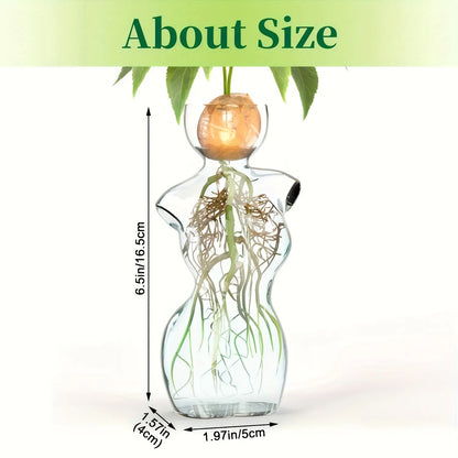 Elegant Female Silhouette Glass Vase for Plant Propagation & Flower Arrangements Perfect for Seed Starting Water Rooting Home Decor Ideal for Avocado Bulbs Plant Cuttings