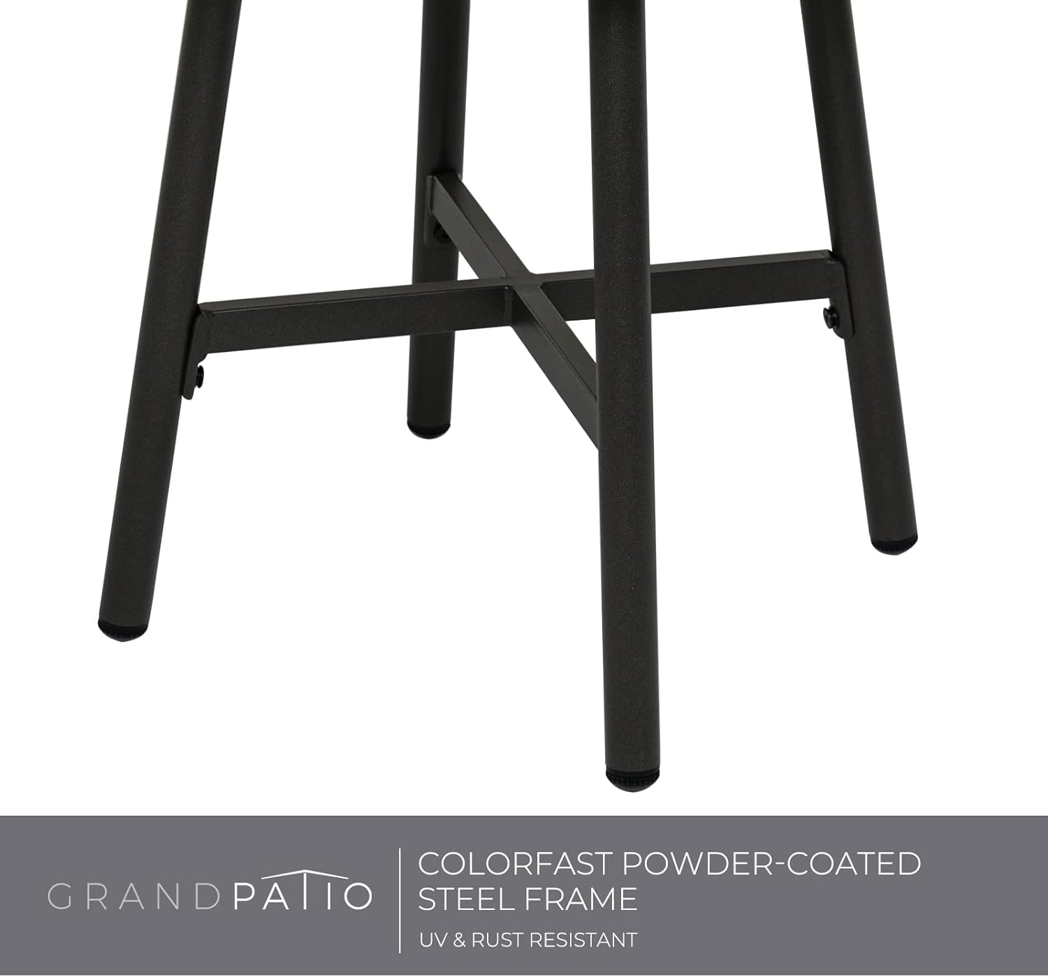 Outdoor Side Table, round End Table with Creamy White Ceramic Tile Tabletop