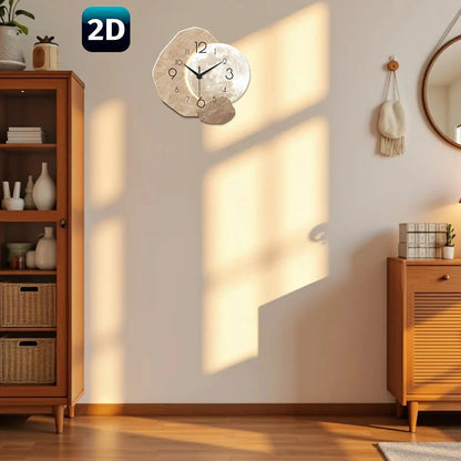 Creative Moon-Design Modern Silent Wall Clock, Decorative Clock for Home, Living Room, Bedroom & Office