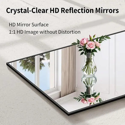 71"X26" Black Arched Modern Full-Length Mirror with Thin Aluminum Alloy Frame, Multi-Mounting Floor Mirror (Standing, Hanging, Leaning) for Wall, Living Room, Bedroom, Full Body View Living Room Decor