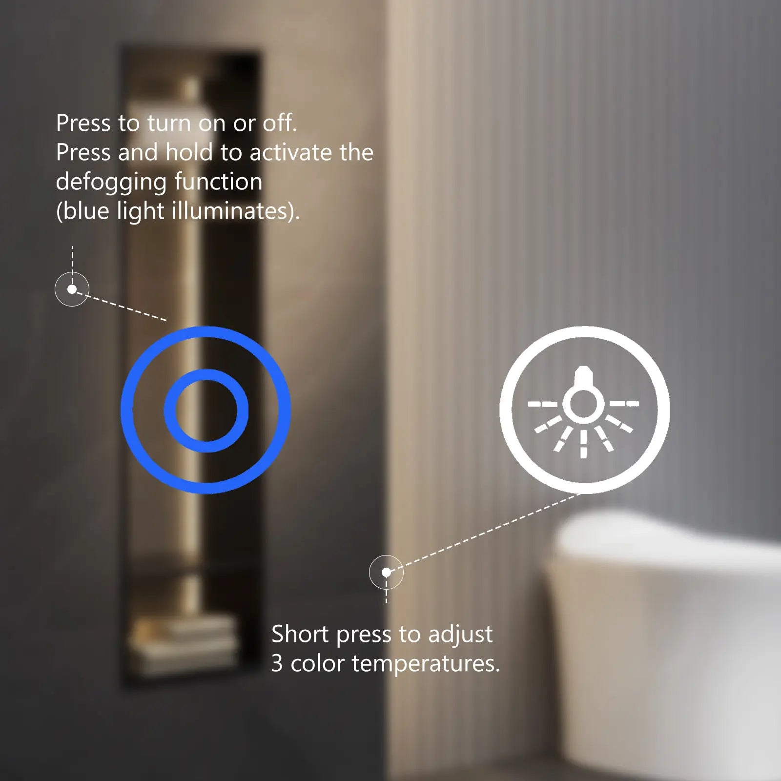 LED Bathroom Vanity Mirror for Wall with Double Front and Back Light, Anti-Fog, Shatter-Proof, Dimmable, Tempered Glass, Memory Function