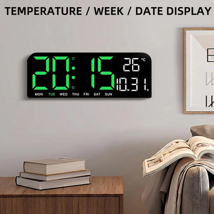 Timess 10-Inch HD LED Wall Clock with Multi-Info Display, Dual Alarms, Count-Up/Down Timers, USB Powered, Hang or Place for Bedroom/Office/Nightstand Decor, Ideal Holiday/Birthday Gift,Shop Clock,New Year New Clock Summervibes